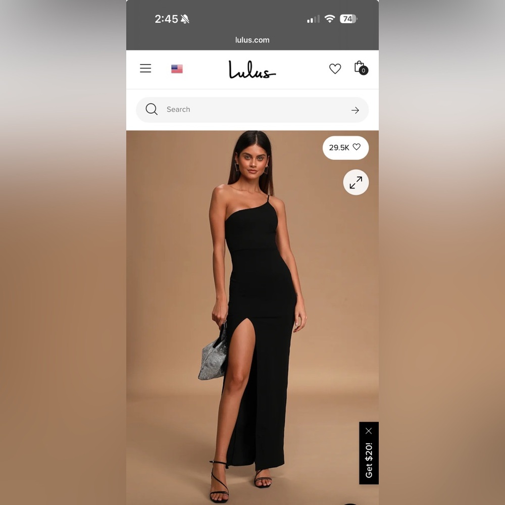 Lulus Keeper of My Heart 1 shoulder maxi dress